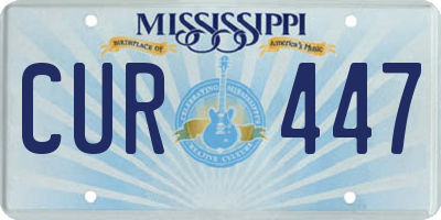 MS license plate CUR447