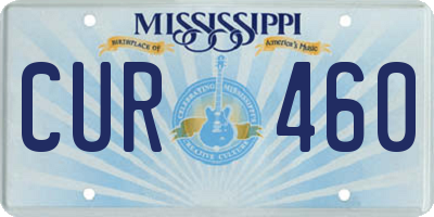 MS license plate CUR460