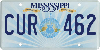 MS license plate CUR462