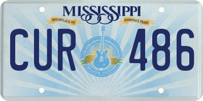MS license plate CUR486