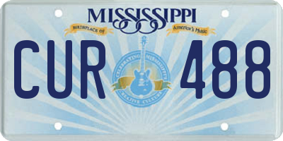 MS license plate CUR488