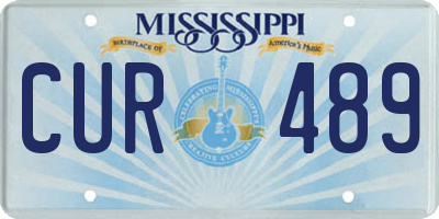 MS license plate CUR489