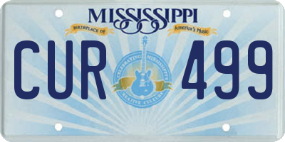 MS license plate CUR499