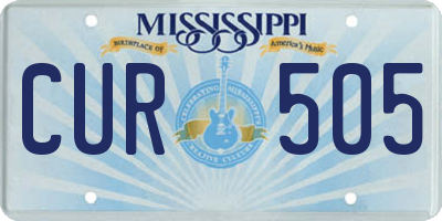 MS license plate CUR505
