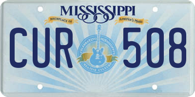 MS license plate CUR508