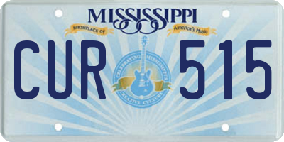 MS license plate CUR515