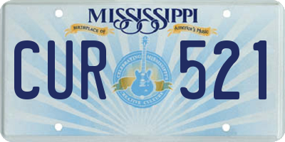 MS license plate CUR521