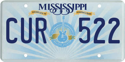 MS license plate CUR522