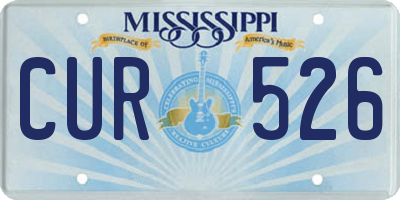 MS license plate CUR526