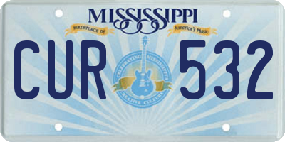 MS license plate CUR532