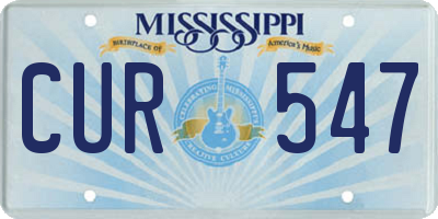 MS license plate CUR547