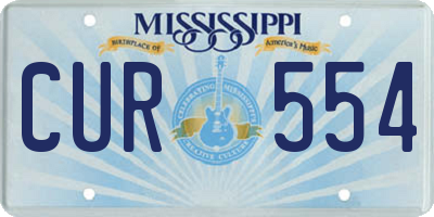 MS license plate CUR554