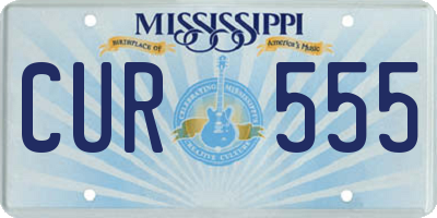 MS license plate CUR555