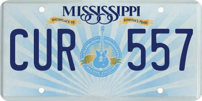 MS license plate CUR557