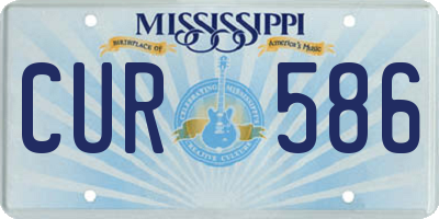 MS license plate CUR586