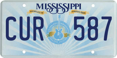 MS license plate CUR587