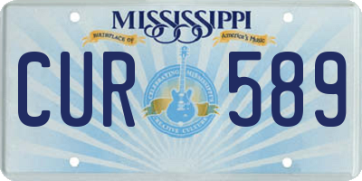 MS license plate CUR589