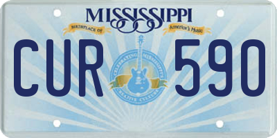 MS license plate CUR590