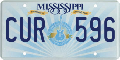 MS license plate CUR596
