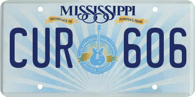 MS license plate CUR606