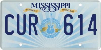 MS license plate CUR614