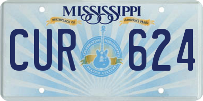 MS license plate CUR624