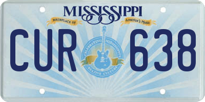 MS license plate CUR638
