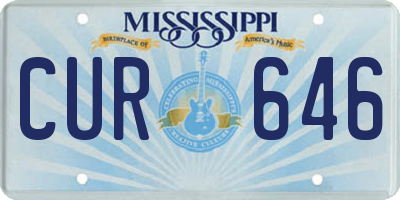 MS license plate CUR646