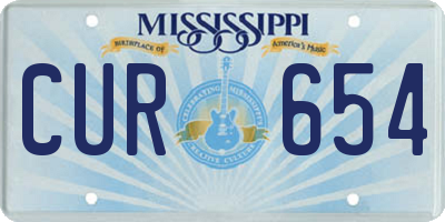 MS license plate CUR654