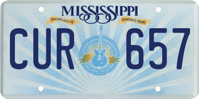 MS license plate CUR657