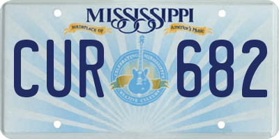 MS license plate CUR682
