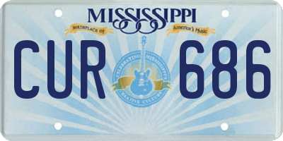 MS license plate CUR686