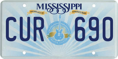 MS license plate CUR690