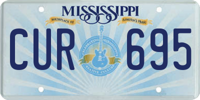 MS license plate CUR695