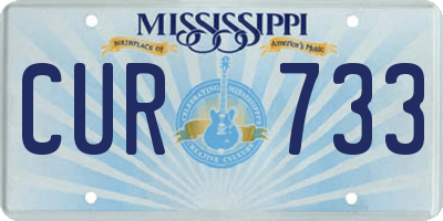 MS license plate CUR733