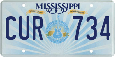 MS license plate CUR734