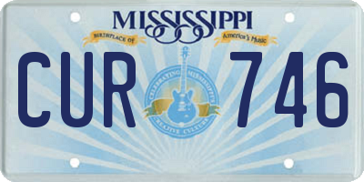 MS license plate CUR746