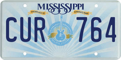 MS license plate CUR764