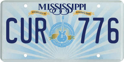 MS license plate CUR776