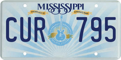 MS license plate CUR795