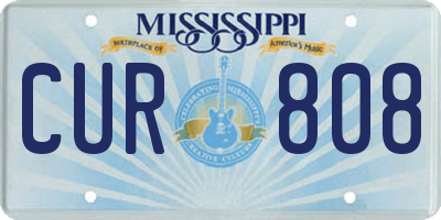 MS license plate CUR808