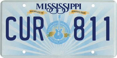 MS license plate CUR811
