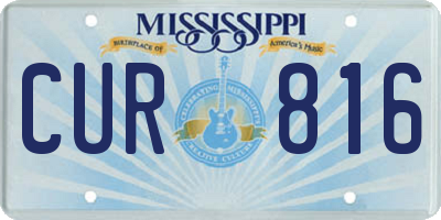 MS license plate CUR816
