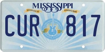 MS license plate CUR817