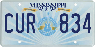 MS license plate CUR834