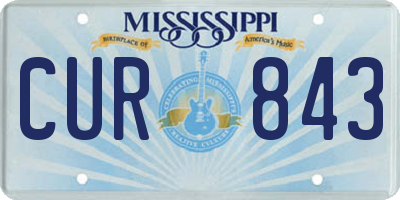MS license plate CUR843