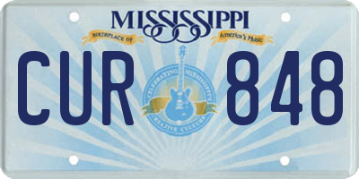 MS license plate CUR848
