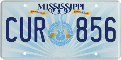 MS license plate CUR856