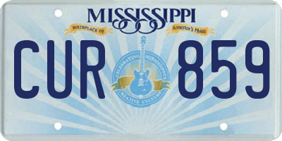 MS license plate CUR859