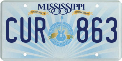 MS license plate CUR863